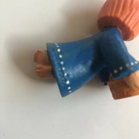 Vintage Anri Ferrandiz Angel Blue Dress Holding Fruit Basket Ornament - Picture 4 of 6